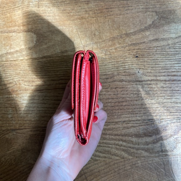 Louis Vuitton Red double snap Epi leather compact wallet Authentic EUC LV Epi - Picture 5 of 15